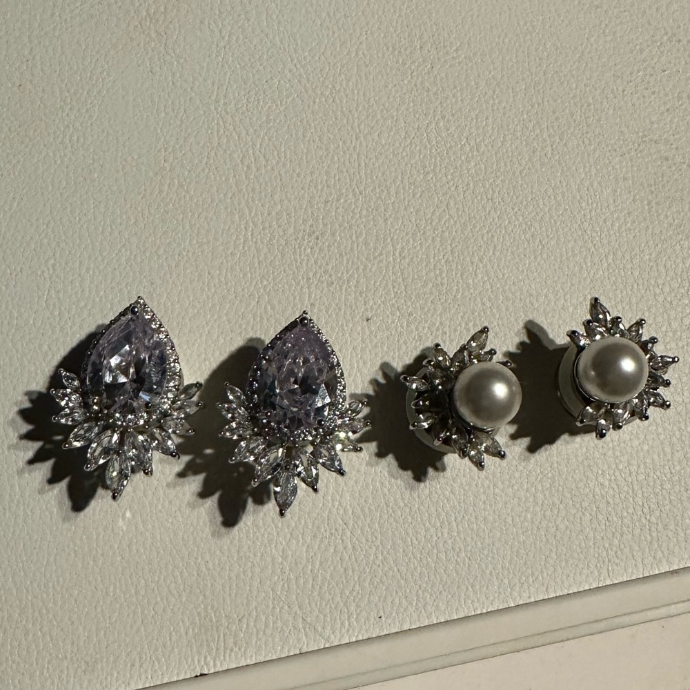Elegant Silver and Pearl Earrings Set 1/2” Custom Tunnels Gauges